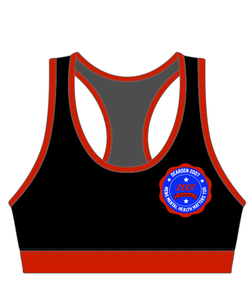 Womens Red & Black Sports Bra
