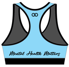 Womens SkyBlue & Black Sports Bra