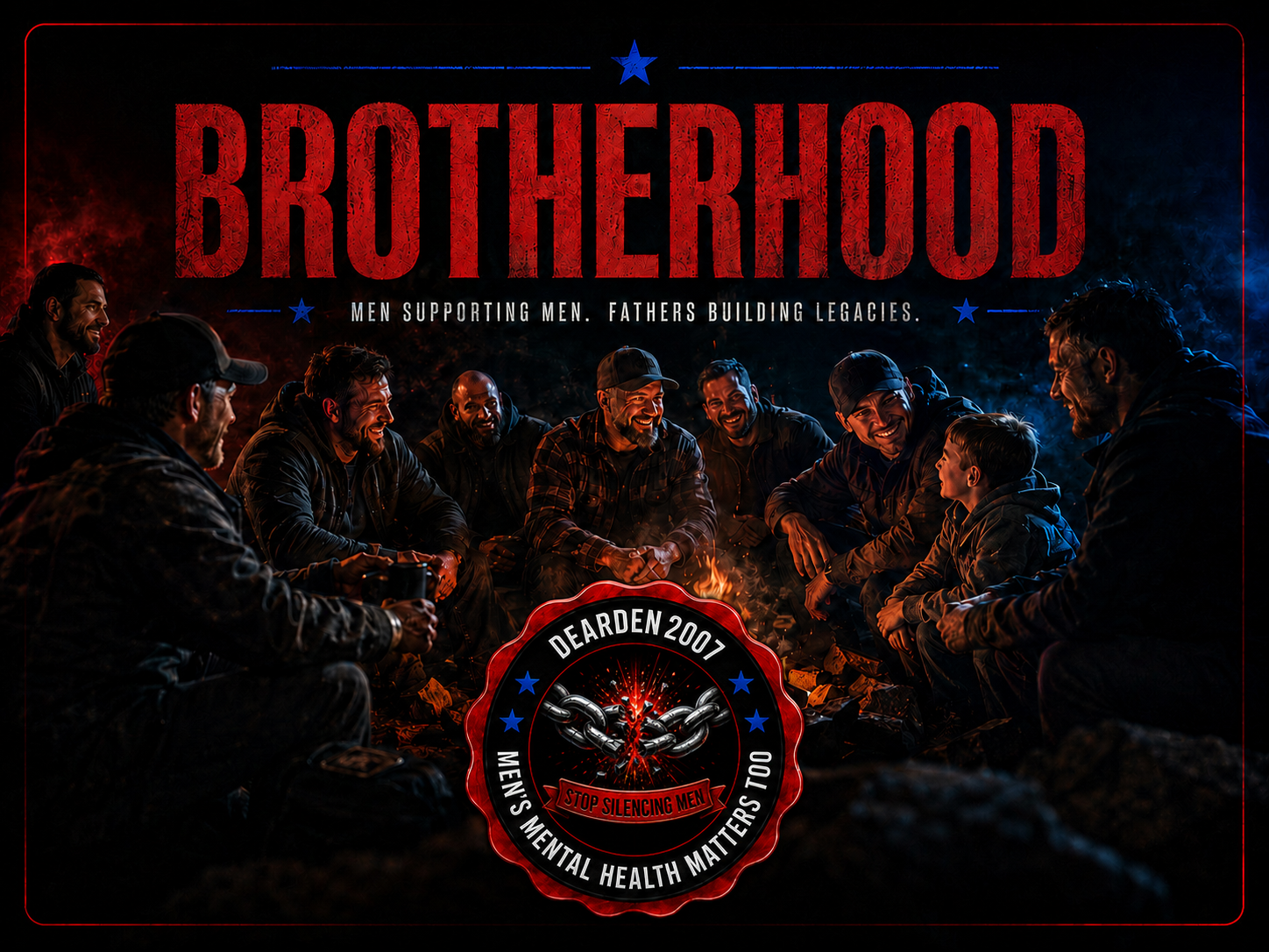 Brotherhood around a campfire